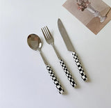 Boxtoday Gift Retro Checkerboard Spoon