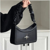 Boxtoday Gift Black Leather Y2k Bag