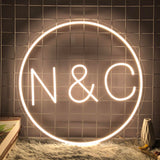 Boxtoday Custom Initials Inside A Circle Wedding Neon Sign