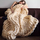 Nordic Super Thick Wool Hand-Woven Blanket Sofa Blanket Blanket Knitted Thick Wool Blanket