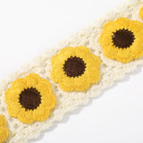 knitted Suit Crochet Knitted Sunflower Wide-Brimmed Hair Band Wool Turban Head Accessories Headband Women's Handmade Hair Accessories Bandana