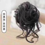 long Lazy Style Hair Clip Flower Bud Ball Head Female Natural Fluffy Long Beard Hair Bag Wig Set Ponytail Wig Ring Hairpin