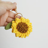 knitted Exquisite Hand-Woven Flower Pendant Baoma Wool Crocheted Small Flower Pendant Creative Hand-Made Keychain