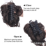 long Lazy Style Hair Clip Flower Bud Ball Head Female Natural Fluffy Long Beard Hair Bag Wig Set Ponytail Wig Ring Hairpin