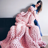 Boxtoday-shop Nordic Super Thick Wool Hand-Woven Blanket Sofa Blanket Blanket Knitted Thick Wool Blanket