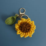 knitted Exquisite Hand-Woven Flower Pendant Baoma Wool Crocheted Small Flower Pendant Creative Hand-Made Keychain