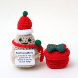 Christmas Potato Positive Energy Crocheted Snowman Elk Doll Finished Wool Woven Santa Claus