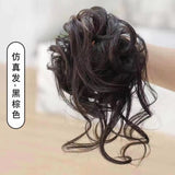 long Lazy Style Hair Clip Flower Bud Ball Head Female Natural Fluffy Long Beard Hair Bag Wig Set Ponytail Wig Ring Hairpin