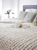 Nordic Super Thick Wool Hand-Woven Blanket Sofa Blanket Blanket Knitted Thick Wool Blanket