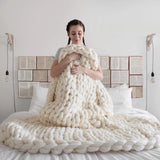 Nordic Super Thick Wool Hand-Woven Blanket Sofa Blanket Blanket Knitted Thick Wool Blanket