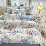 cozy bedroom Fresh Cotton Bed Four-Piece Set New Cotton Printed Bedding Student Dormitory Quilt Cover Bed Sheet Three-Piece Set 4