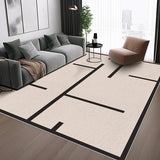 Boxtoday White Black Striped Carpet Minimalist Luxury Living Room Carpets Modern Art Home Decoration Rug Comfortable Soft Bedroom Rugs