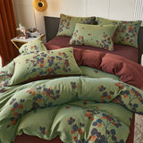 Boxtoday Cotton Soft Bedding Set Stripe Printing Duvet Cover with Pillow Case Flowers Quilt Cover Pillowcases Sets