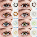 Boxtoday Natural Colored Contact Lenses 1Pair Ocean Blue Lenses Beautiful Pupil Yearly Makeup Lens Brown Eyes Contacts Lenses