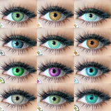 Boxtoday 1 Pair Halloween Lenses Color Contact Lenses Cosplay Blue Contact Lenses for Fashion  Lens Green Contact Lens