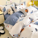 Boxtoday Cute Cartoon Duvet Cover Set No Filler Flat Sheet Pillowcases Girls Boys Twin Full Queen Size Dormitory Home Soft Bedding Set