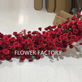 Boxtoday Red Burgundy Rose 5D Wedding Backdrop Arch Decor Floral Arrangement Table Runner Flower Row Event Arch Flower Strip Party Props