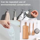 Boxtoday Self Adhesive Hooks Heavy Duty Wall Hooks Transparent Multi-Purpose Hooks Door Key Towel Wall Hook for Bathroom Kitchen Home