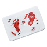 Boxtoday Halloween Blood Bathroom Carpet Quick Drying Footprints Halloween Decor Floor Rug With Anti-Slip Bottom Shower Mat Bloody