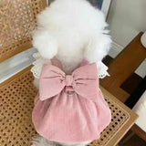 Boxtoday Small Dog winter clothes Princess Dress Pet Bowknot Skirt Autumn Winter Sweet Sweater Cat Fashion Warm Coat Puppy Yorkshire