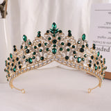 Boxtoday Baroque Pink Crystal Beads Tiara Crown Headwear For Women Girls Wedding Party Princess Bridal Queen Hair Accessories