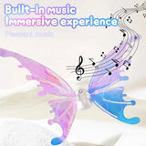 Boxtoday Butterfly Wings with Light Music Electrical Elf Wings Glowing Angel Wing Halloween Dress Up Prop Girls Happy Birthday Party Deco