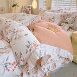 Boxtoday 100% Cotton Duvet Cover Flower Printed housse de couette Korean Bed Cover with Ruffles Comforter King Quilt Covers No Pillowcase