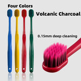 Boxtoday  New Volcanic Charcoal Toothbrush Widen Soft Eco Friendly Portable Fiber bursh Premium Oral Hygiene Care Dropshipping