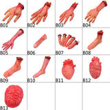 Boxtoday 1Pcs Halloween Horror Props Scary Fake Hand Finger Leg Foot Brain Heart Bloody Hand Haunted House Halloween Party Decor Supplies