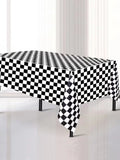 Boxtoday 137x274cm Party F1 race black and white checkered tablecloth Waterproof and stain-proof disposable tablecloth