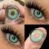 Boxtoday 2pcs Natural Colored Contact Lens for Eyes Gray Pupils Lens Blue Eye Contacts Yearly Beauty Makeup Green Eye Contacts