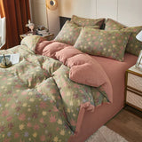 Boxtoday Cotton Soft Bedding Set Stripe Printing Duvet Cover with Pillow Case Flowers Quilt Cover Pillowcases Sets