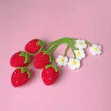 Boxtoday New Handmade Crochet Strawberry Hanging Ornament Daisy Flower Handbag Decor Knitting Key Pendant Home Table Decor Kid Gift DIY