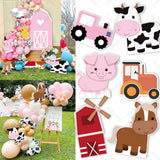 Boxtoday 12/18/36inch Farm Theme KT Board Tractor Animals Cow Pig Party Birthday Baby Shower Girls Boys Party Decor Backdrop