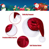 Boxtoday Soft Santa Hat Comfortable Velvet High-Grade Christmas Hat Festive Holiday Hat for Kids