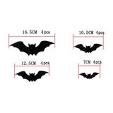 Boxtoday 16pcs Halloween 3D Black Bat Wall Stickers Removable Halloween DIY Wall Decal Halloween Party Decoration Horror Bats Stickers