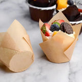 Boxtoday 50pcs Tulip Muffin Cupcake Paper Cups Oilproof Cupcakes Liner Baking Muffin Box Cup Cake Decorating Tools Muffin Wrap Cases