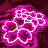 Boxtoday Sakura Neon Sign Cute Style LED Neon Light Dimmable Engraving Art Wall Light Suitable for Bedroom Playroom Florist Birthday Gift