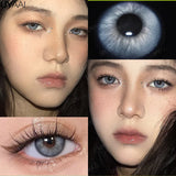 Boxtoday Color Contact Lenses with Diopters Blue Colored Lenses Myopia Color Lens Eyes Green Lenses Graduated Brown Natural Lenses