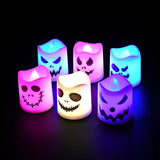 Boxtoday 6pcs Halloween Led Ghost Pumpkin Candle Light Glowing Lamp Halloween Party Home Bar Decoration Haunted House Horror Props