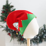 Boxtoday Plush Material Christmas Hat Festive Metal Bell Curled Peak Plush Hat Unisex Santa Hat For Costume Accessory