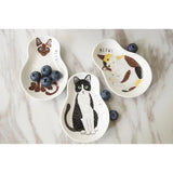 Boxtoday Ceramic Dessert Sauce Dish Japanese Style Tableware Creative Cute Cartoon Lucky Cat Pattern Water Drop Shape Fruit Sushi Plates