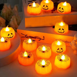 Boxtoday 1PC Halloween Pumpkin Lights LED Electronic Candle Lights Halloween Horror Props Home Bar Haunted House Decoration Props