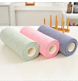 Boxtoday Reusable Cleaning Wipe Household Kitchen Cloth Microfiber Towel Rolls Dish Rags Wash Paper Towel Replacement 1 Roll of 20 Sheets