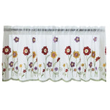 Boxtoday Short Curtain 1 Sheet Practical Soft Texture Polyester Decorative Flower Embroidered Window Sheer Household Supplies