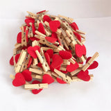 Boxtoday 2024 New 50Pcs/Set Wooden Clips Love Heart Pegs Clothespin DIY Cute Wedding Decoration Craft Pegs Clothespin