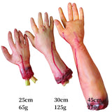 Boxtoday Bloody Fake Broken Severed Human Hands Arm Scary Cut Off Bloody Hand Legs Life Size Halloween Prop Haunted DIY Party Decoration