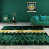 Boxtoday Modern Light Luxury Living Room Sofa Coffee Table Carpet Simple Dark Green Porch Entry Non-slip Rug Children's Room Bedside Rugs