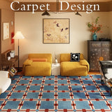 Boxtoday Plaid Retro Carpet Living Room Large Area Study Bedroom Bedside Soft Floor Mat Room Leisure Area Coffee Table Rug Ковер Tapis 러그