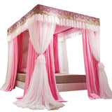 Boxtoday  Palace Mosquito Net with U-shaped Track Frame Romantic Lace Shading Bed Curtain Canopy Nets Three-door Bedcover Home Decoration